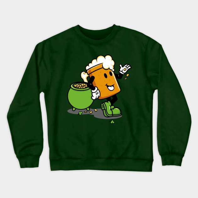 Cartoon Beer Irish Pale Ale St. Patricks Day Crewneck Sweatshirt by gastaocared